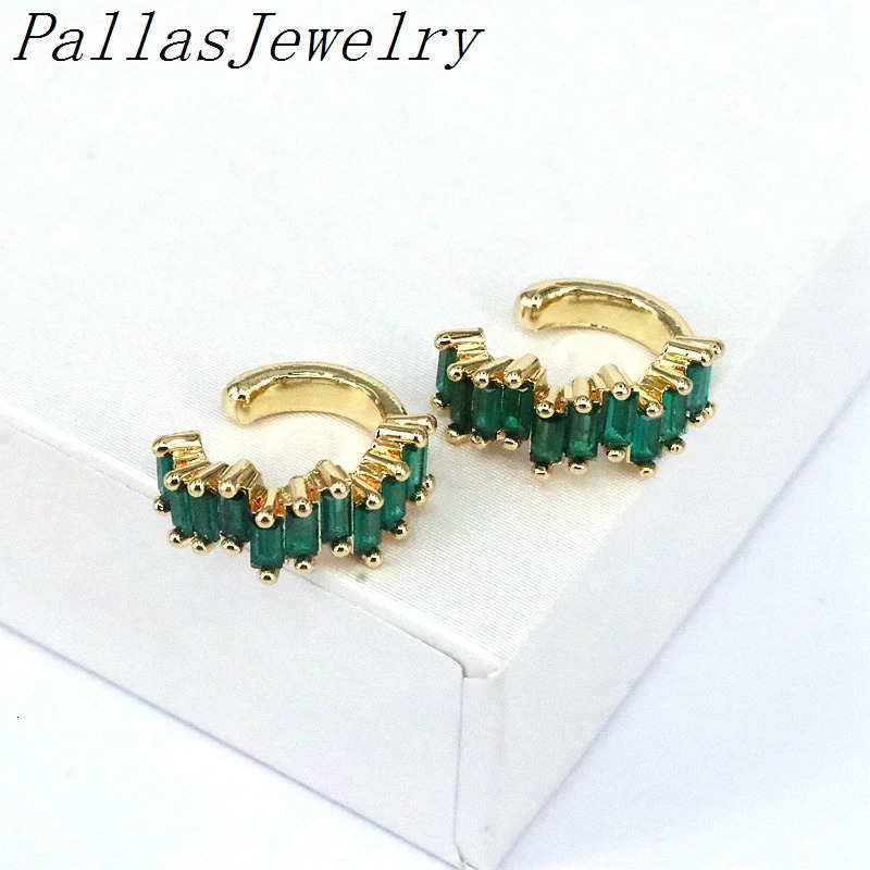 5Pairs Fashion Ladies Gold Plated Trend Crystal Ear Cuff Zircon Clip On Earrings Fine Without Piercing Earrings Jewelry Gift 250103