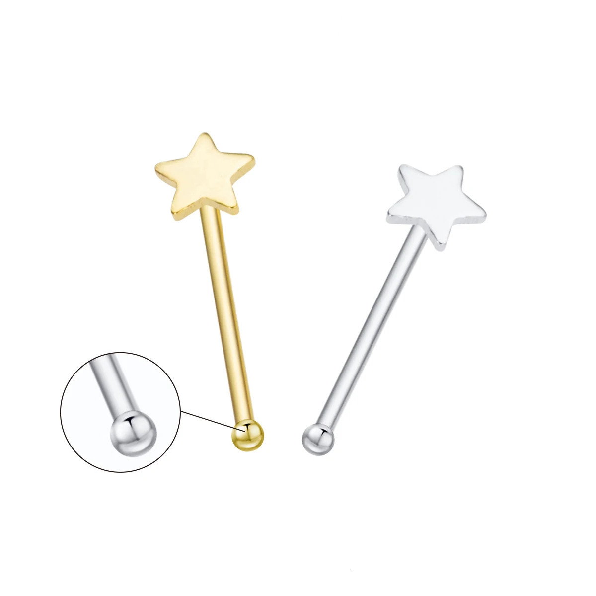 20Pcs 925 Sterling Silver Small Cute Star Shape Nose Piercing Stud Pircing Nariz Percing Nez 250103