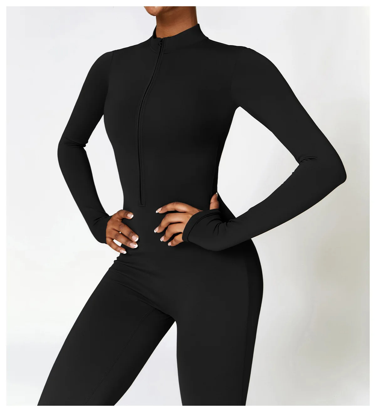 Winter Warm One-Piece Yoga Jumpsuits Sports Suit With Long Sleeves Fiess Sets Gym Wearing Bodysuit Women's Jumpsuit Sportswear