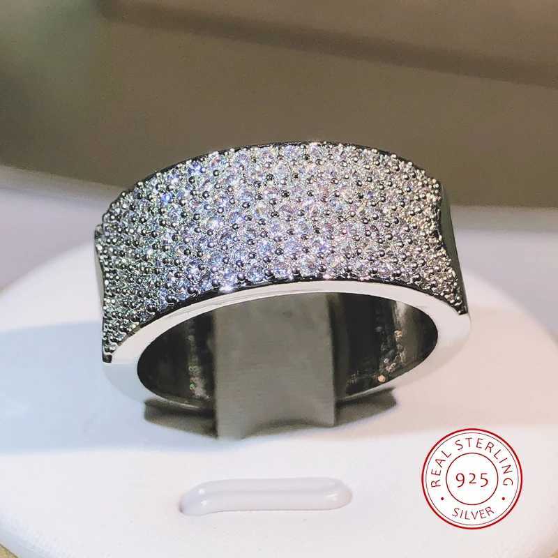 925 silver fashionable crystal finger ring with sparkling rhinestones vintage wedding ring womens romantic jewelry giftXJ250412