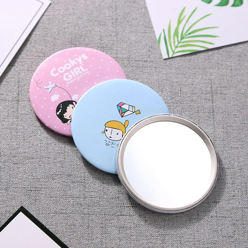 L461 Makeup Mirror Portable Hand Mini Make Up Mirror Round Pocket Cosmetic Mirror Portable Beauty Makeup Tools 250103