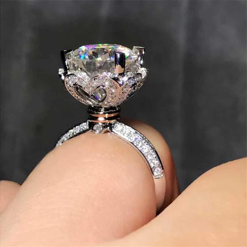 Solitaire 8mm Diamond Ring 925 sterling silver Jewelry Heart Engagement Wedding band Rings for Women Bridal Party accoryXJ250104