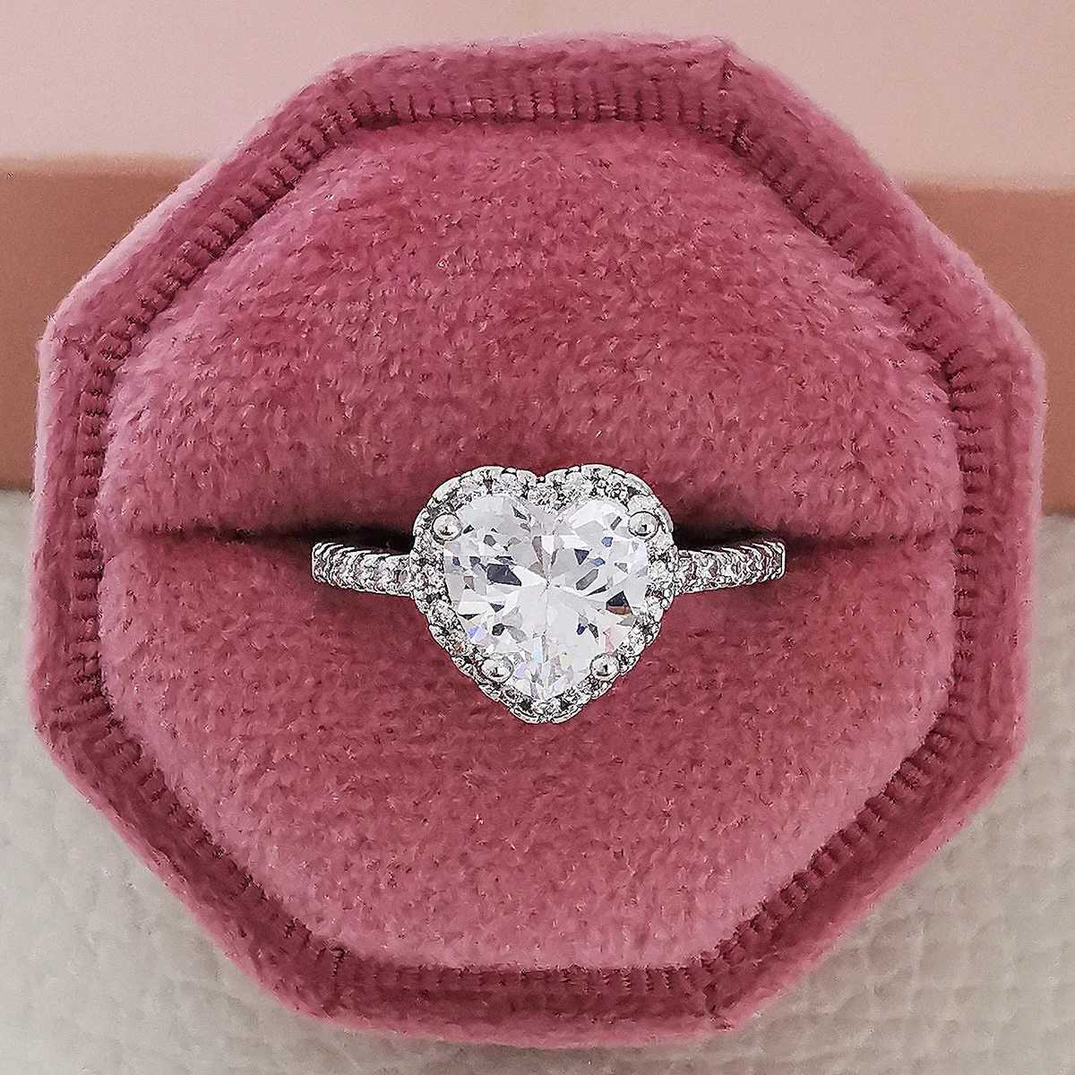Queen Heart Diamond Ring 925 Sterling silver Engagement Wedding Band Rings for women Bridal Promise Party Jewelry GiftXJ250104