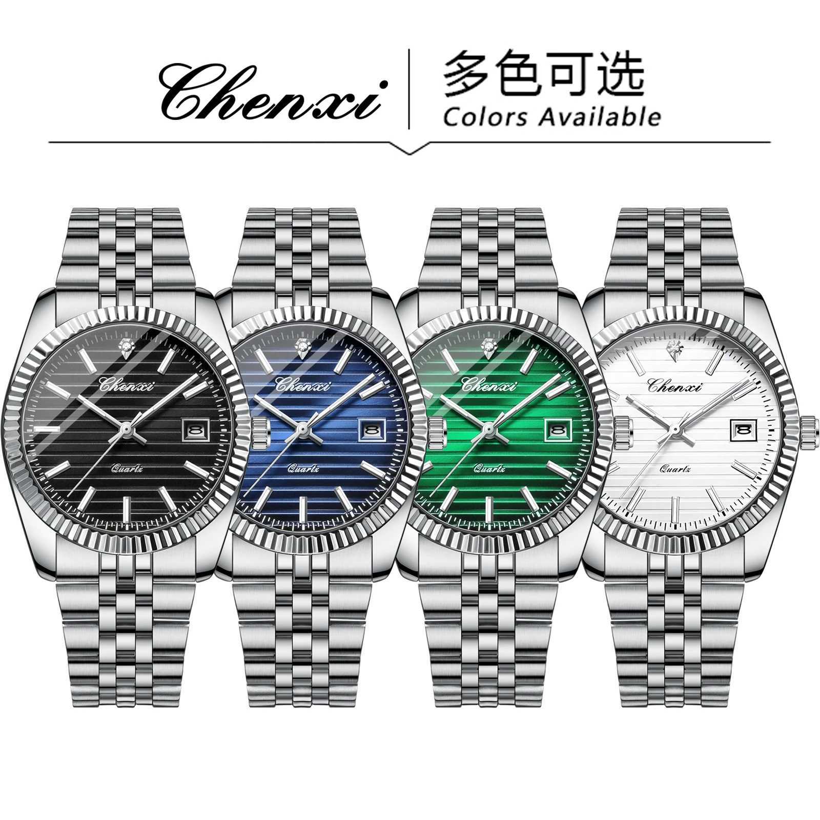 CHENXI 004D Luxury Stainless Steel Mens Waterproof Luminous Date Mens Casual Quartz Mens Watch W250104