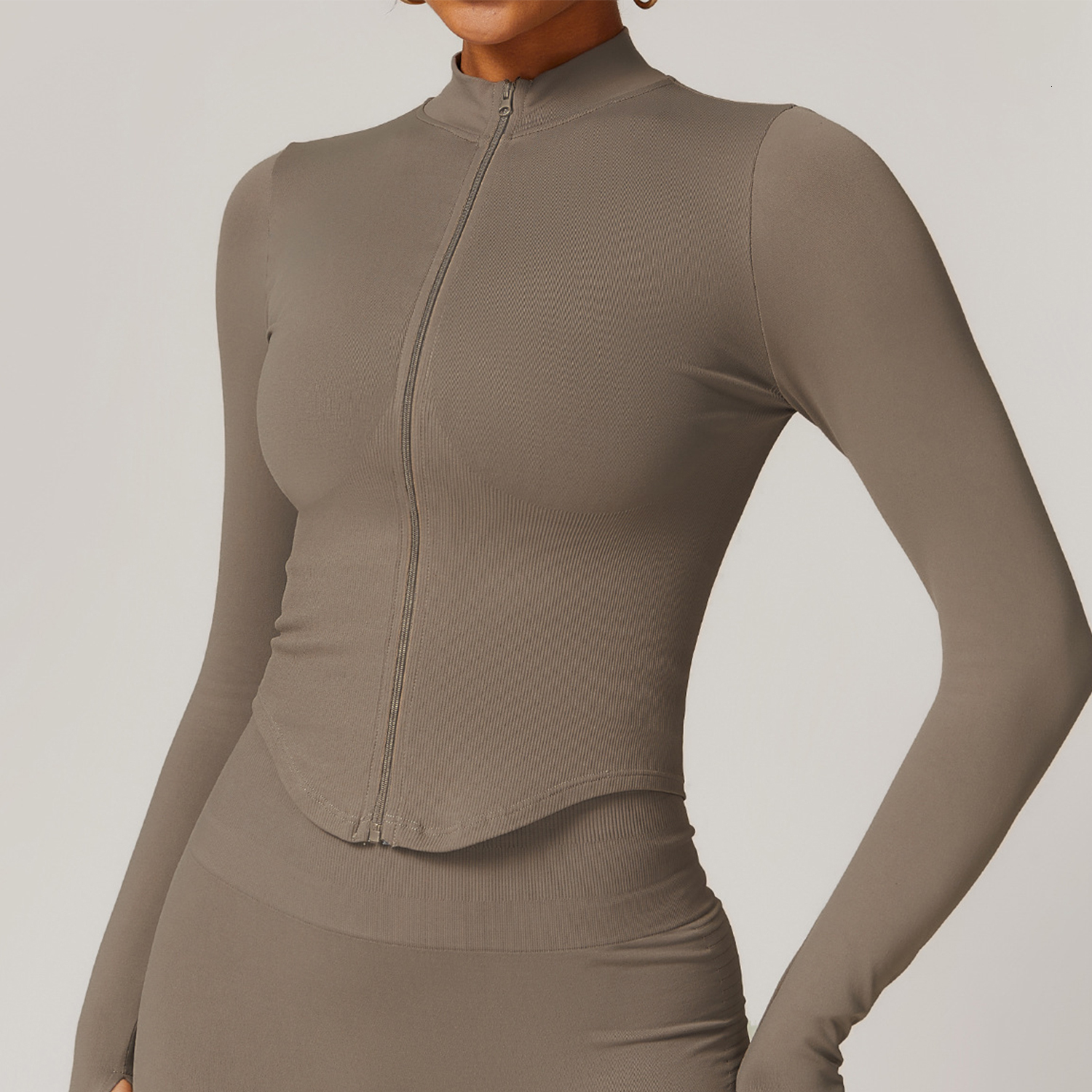 New Zipper Sports Top Women Long Sleeve For Fiess Seamless Coat Clothing Running Workout Tights Gym Tops Yoga Shirts