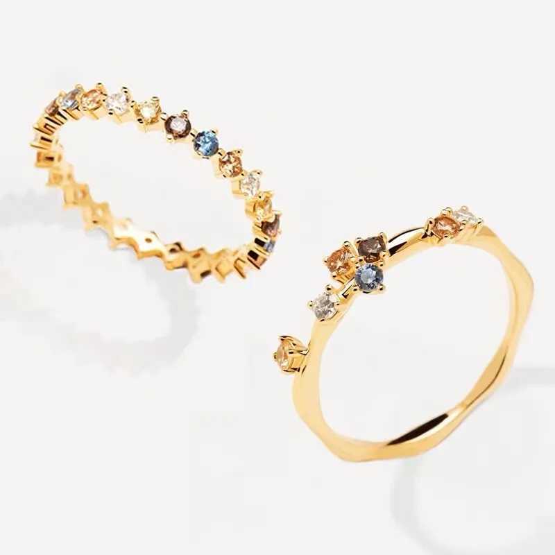 New 925 Sterling Silver Colorful Zircon Ring Shining Glamour Ring She Ring Birtay Party Gift for Women Fine JewelryXJ250104