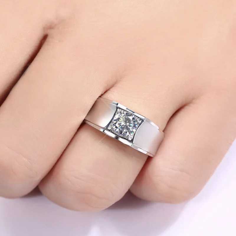 Solitaire male 2ct Lab Diamond Ring 925 Sterling Silver Engagement Wedding Band Rings for men Anniversary Party Jewelry GiftXJ250104