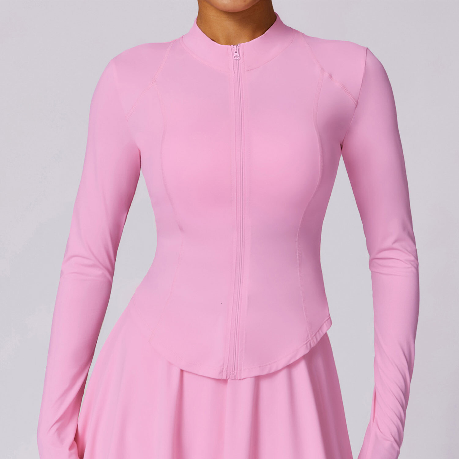 New Gym Sportswear Women's Long Sleeved Top With Ice Silk Cool Breathable Sun Protection Clothing Yoga Coat Upf50+