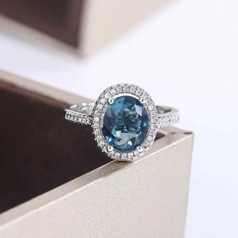 Beautiful Colored 925 Silver Plated Ring for Women Stylish 6-color Oval Ring High Quality Party Jewelry Engagement RingXJ250514