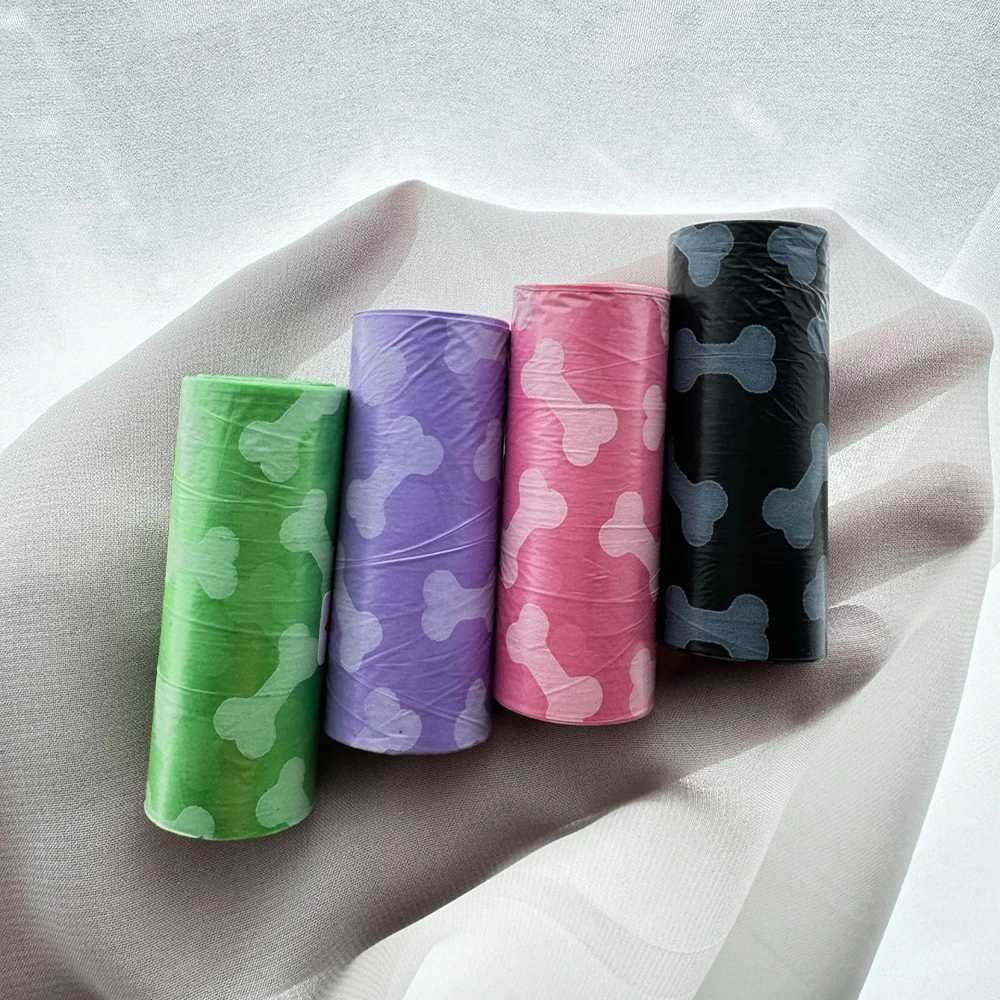 Pet Supplies Dog Poop Bags for Waste Refuse Cleanup Printing Bones Poop biodegradable Bag Outdoor Home Clean Refill Garbage BagXJ250104