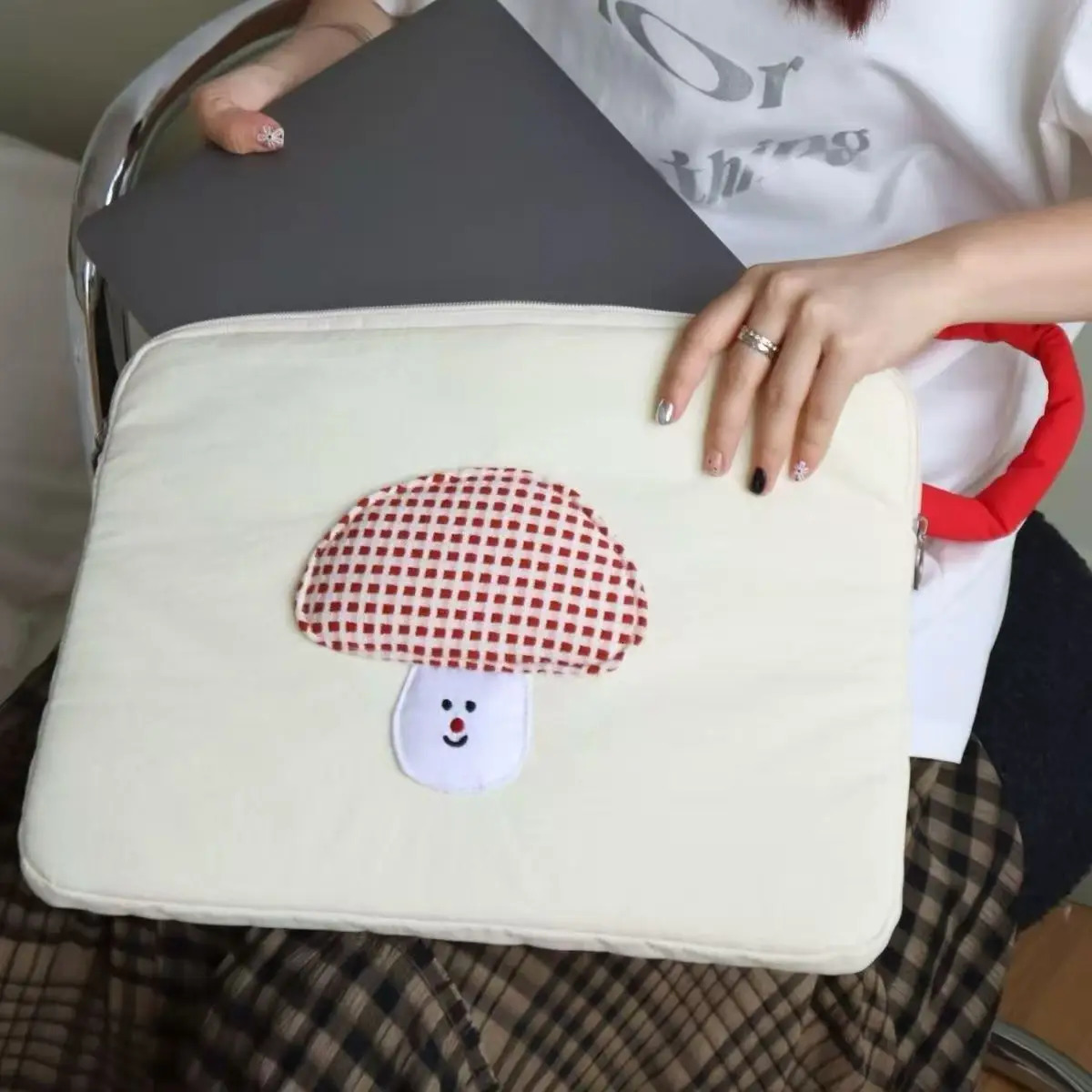 Ins Cute Laptop Handbag Tablet Bag Pouch Hand Bag 14/15inch For Anti-shock 250102