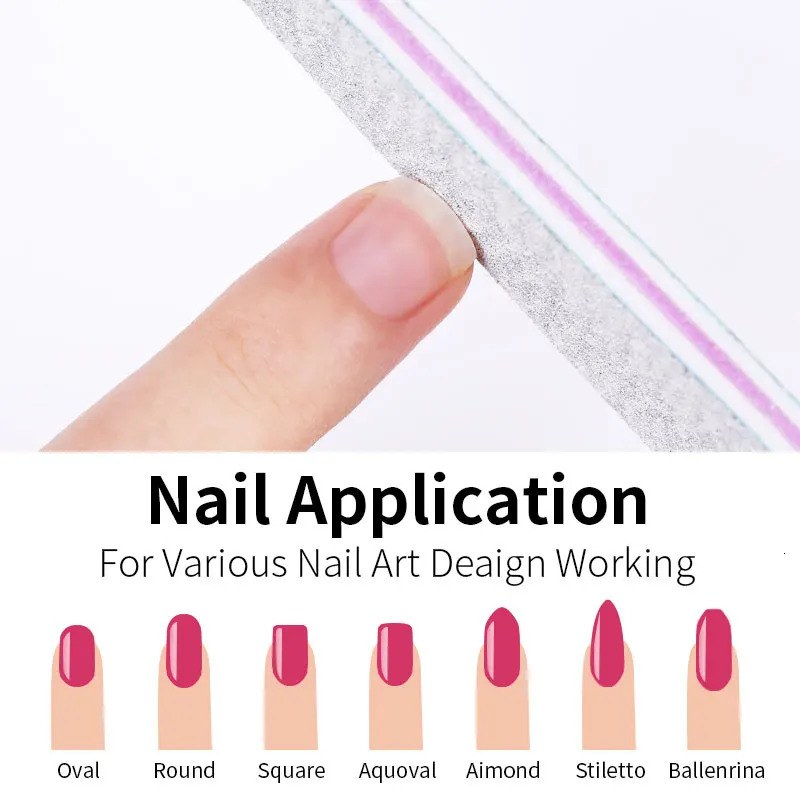 5PCs Professional Half Moon Nail File 100180 Sandpaper Sanding Polishing Files Equipment Manicure Buffer Art Tool 241230