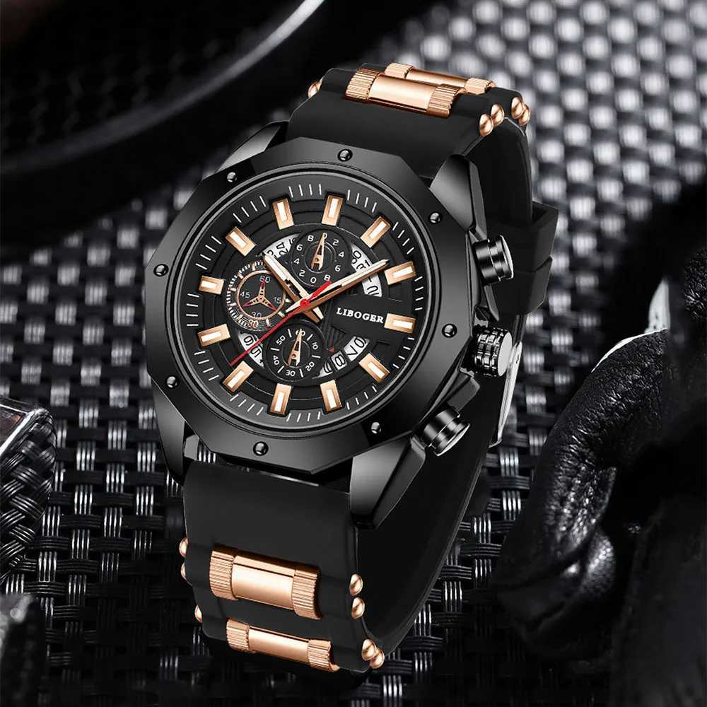 Blue Sile Mens Fashion Military Sports Timetable Mens Top Luxury Waterproof Mens Montre Homme W250104