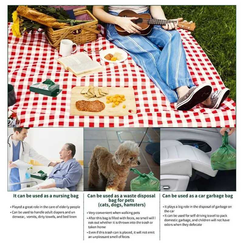 8-36 Rolls Pet Dog Poop Bags Biodegradable Compostable Dog Waste Bags Dispenser Outdoor Degradable Dog Excrement Bags SuppliesXJ250104