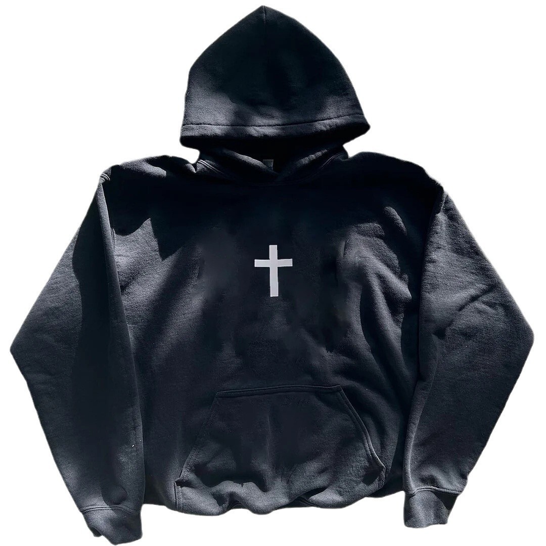 New Winter New 3D Printed Cross Pattern Men's And Women's Same Style Cro Loose Hoodie