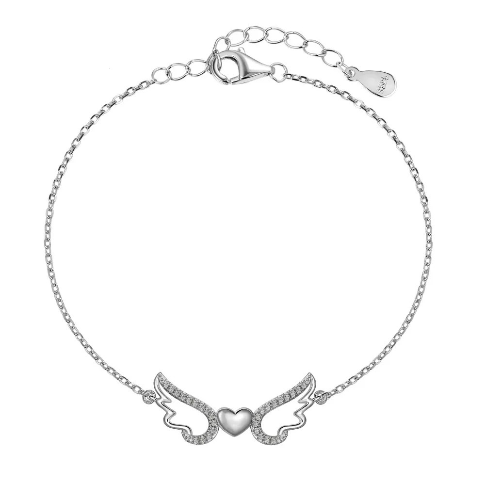 Xuyuanfen Cross Border Spot S925 sterling silver bracelet for women Instagram style crowd love angel wings zircon 250102