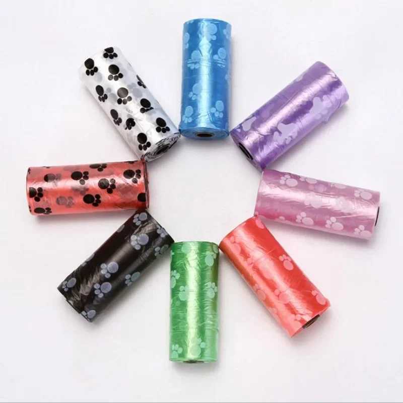 1roll Dog Poop Pet Supply Litter Printing Cat Dog Poop Biodegradable Bag Outdoor Home Clean Refill Garbage Bag XJ250104