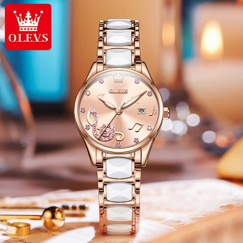 OLEVS 3605 Womens Top Fashion Mechanical Watch Zircon Gauge Womens Waterproof Timing Date W250104