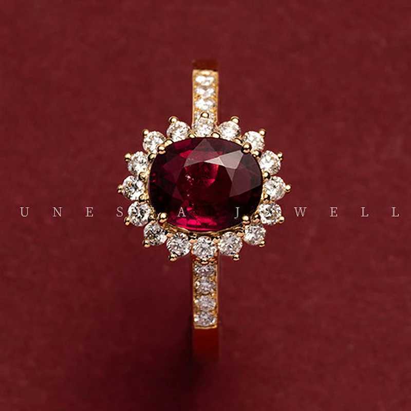 Vintage S925 Silver Plated 18K Gold Ruby Ring Exquisite Luxury Womens Wedding Engagement Party Jewelry AccoriesXJ250514