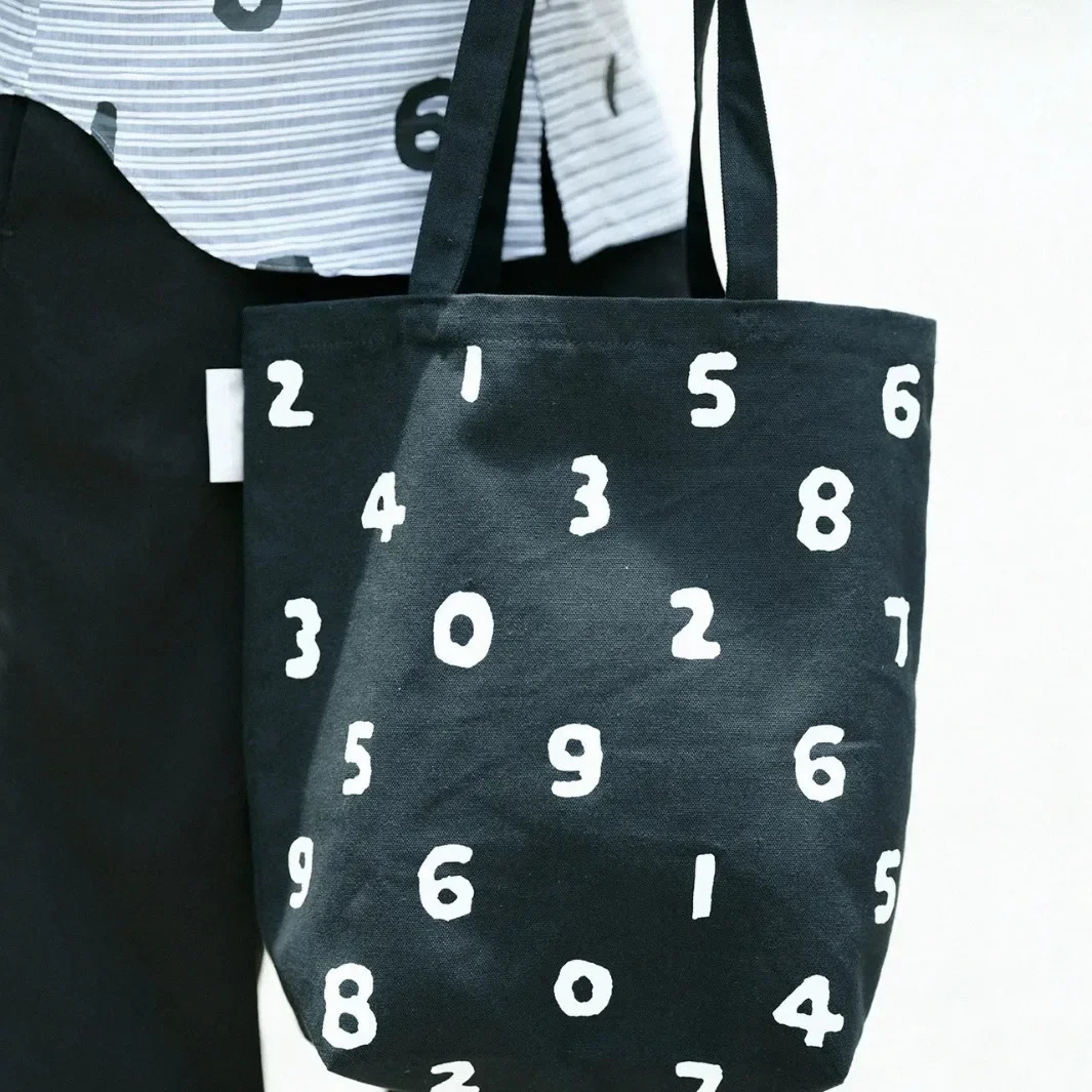 Japanese Digital Bag Womens Casual Simple Canvas Handbag Student All-Match Shoulder Bag Bucket Bag Cute Tote Bag 250102