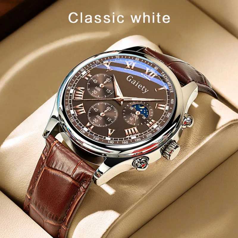 1 classic Roman numeral womens - fashionable solid color quartz chronograph with durable PU leather strap - Eleganmfortab W250104
