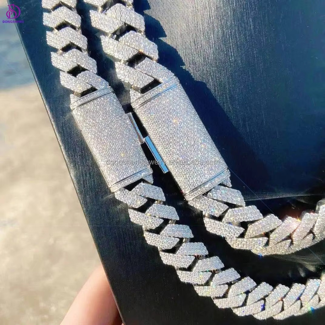 Supplier Cuban k Chain High Quality Golden 6mm Necklace Moissanite Jewelry Charm Necklaces 01 Customize Sier