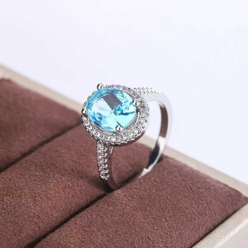 Beautiful Colored 925 Silver Plated Ring for Women Stylish 6-color Oval Ring High Quality Party Jewelry Engagement RingXJ250514