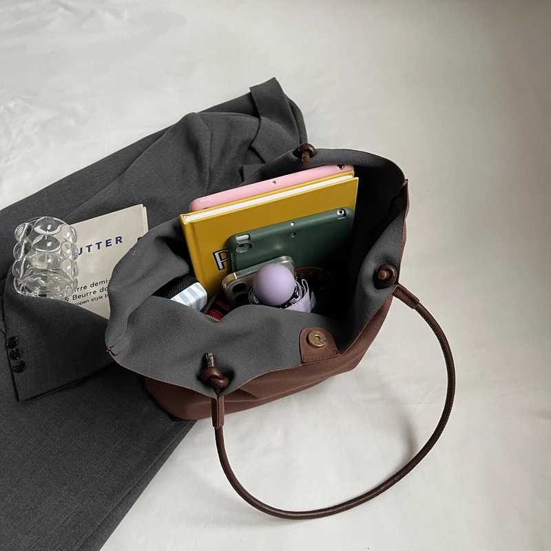 Tote Bag Faux Suede Magnetic Closure Shoulder Bag for Women Solid Hobo Bag Top-handle Bag for Work Travel 250103