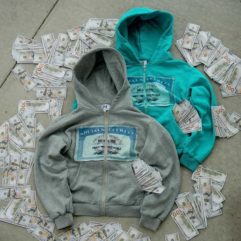 Mens Hoodies Sweatshirts Y2K retro mens automatic hooded sweatshirt with personalized printed pattern street style hooded sweatshirt with open collar 