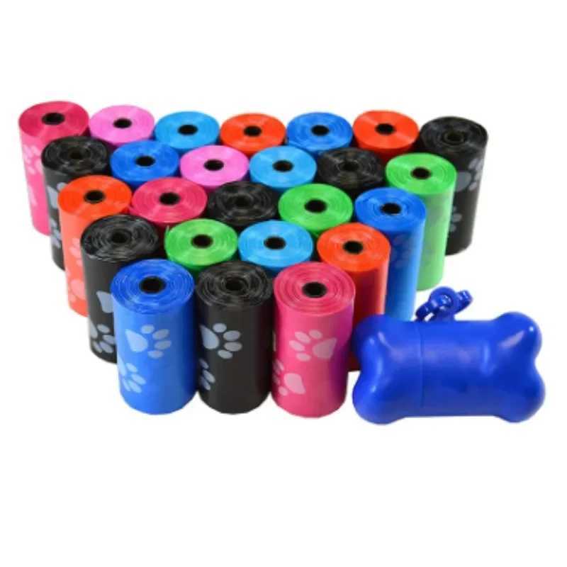 10 Rolls Paw Printing Dog Poop Bag Large Cat Waste Bags Doggie Outdoor Home Clean Refill Garbage Bag 15 Bags/ RollXJ250104
