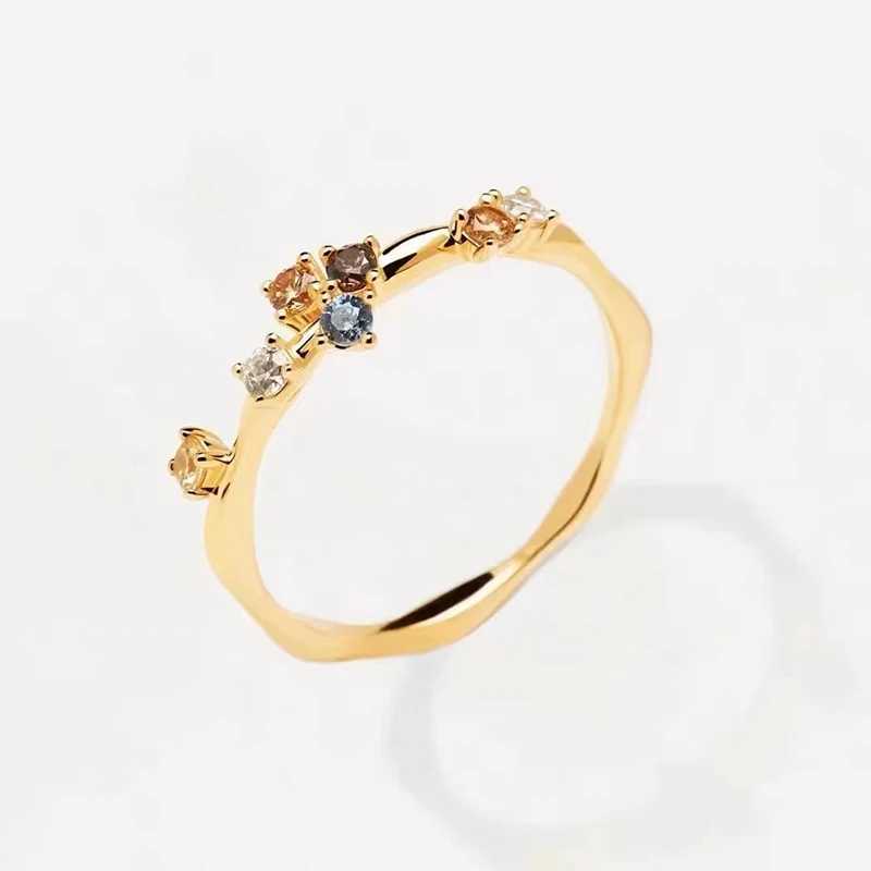 New 925 Sterling Silver Colorful Zircon Ring Shining Glamour Ring She Ring Birtay Party Gift for Women Fine JewelryXJ250104