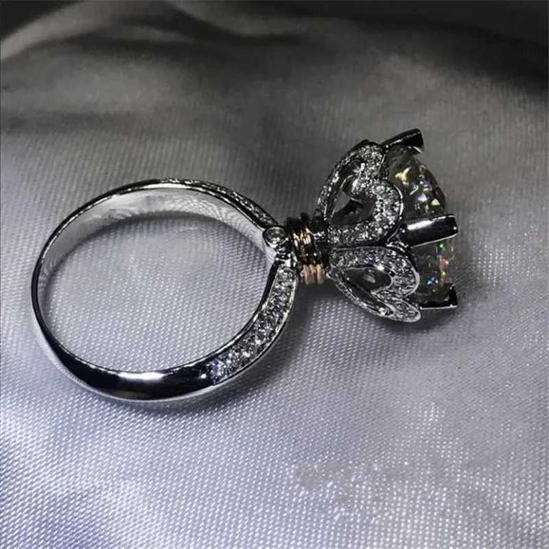 Solitaire 8mm Diamond Ring 925 sterling silver Jewelry Heart Engagement Wedding band Rings for Women Bridal Party accoryXJ250104