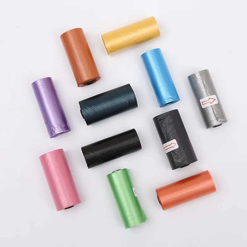 10 Rolls/1 Pack Pet Garbage Bag Dog Poop Bag Black and Multicolor Animal Stool Bags Portable Waste Disposable Pouch Bag 22*30cmXJ250104