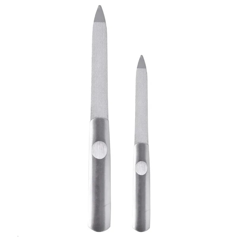 1PCS Professional Stainless Steel Nail File Buffer Metal Double Side Grinding Rod Manicure Pedicure Scrub Arts Tools Thick 241230