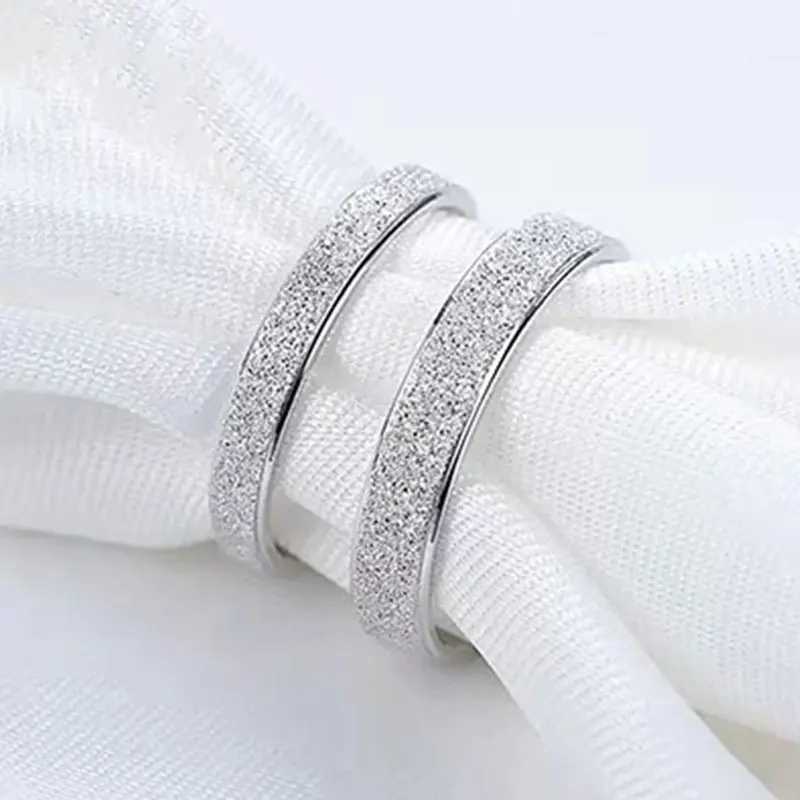 2-6mm Simple Matte Stainl Steel Wedding Couple Ring Jewelry high qualityXJ250104