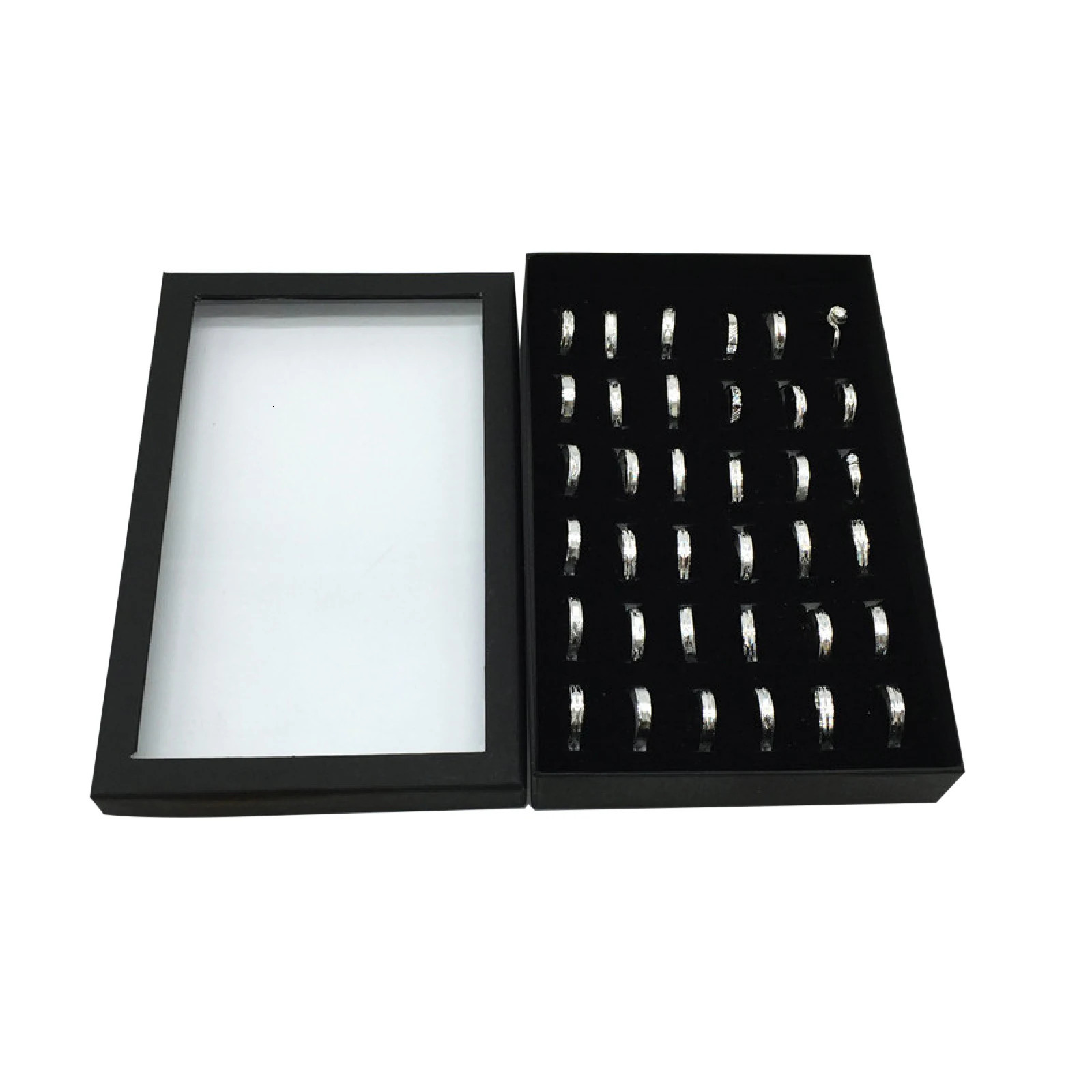 Ring Holder Display Tray Jewelry Organizer Stands For Selling Rings Earrings Show Velvet Case 36 Hole Storage Box 241225