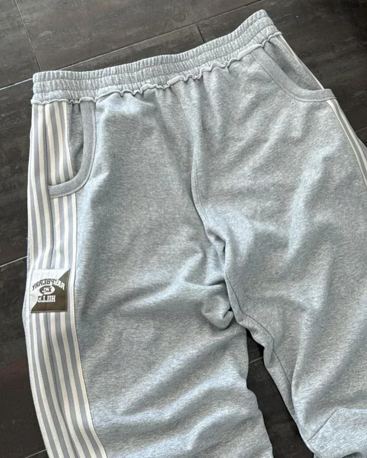 Street wear sports pants Y2K Pants Gothic hip-hop retro striped pocket casual pants mens elastic waist jogging Trouser 250103