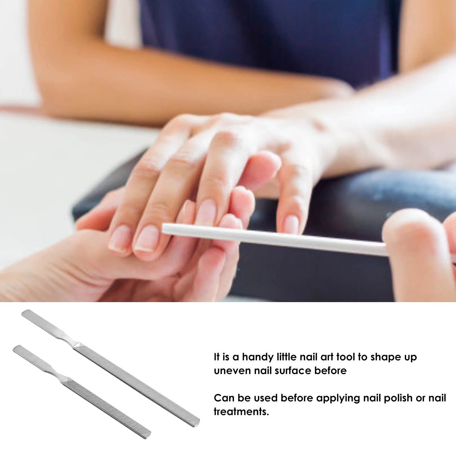 Double Sided Pedicure Metal File Stainless Steel Remover For Sanding Rod Scrub Tools 241230