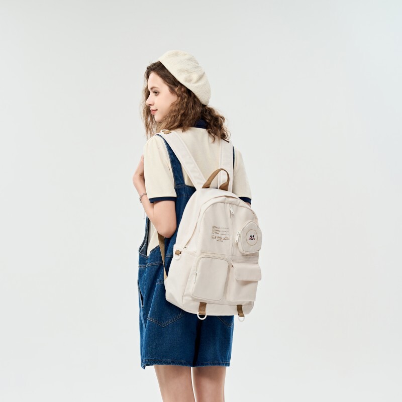2023 New Small Fresh Korean Edition Cute Student Female Canvas Travel Backpack