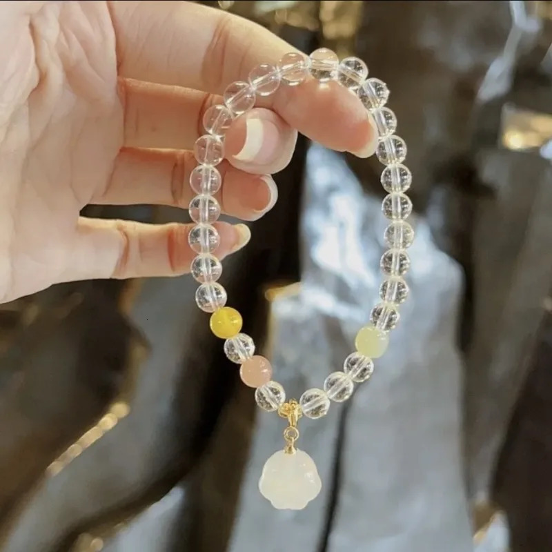 Shining U White Chalcedony Agate Cat Paw Pendant Bracelet for Women Fashion Jewelry Chinese Style Gift 250102