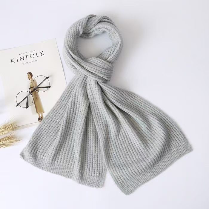 T057 wool warm scarf women autumn and winter wool Korean version all-match student scarf pink scarf