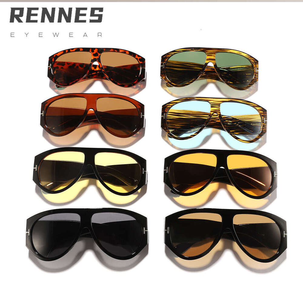 Minimalist T-shaped large frame toad mirror ocean film for men and women ins, high-end, personalized, trendy outdoor sunshade sunglasses