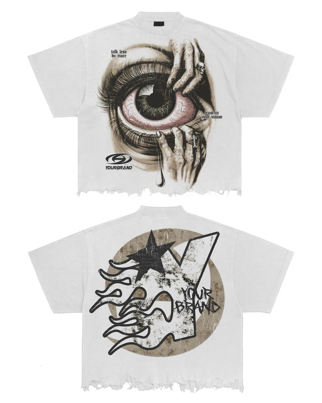 American style Gothic punk graphic t-shirt y2k top harajuku oversized t-shirt cool street pro choose street mens clothing 250103