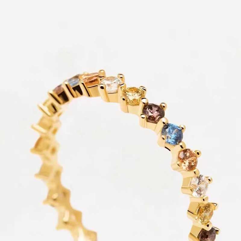 New 925 Sterling Silver Colorful Zircon Ring Shining Glamour Ring She Ring Birtay Party Gift for Women Fine JewelryXJ250104