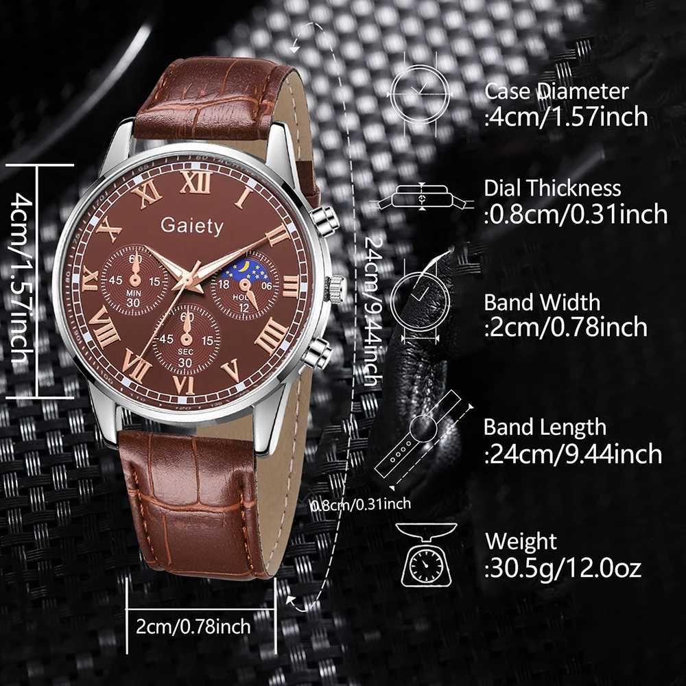 1 classic Roman numeral womens - fashionable solid color quartz chronograph with durable PU leather strap - Eleganmfortab W250104