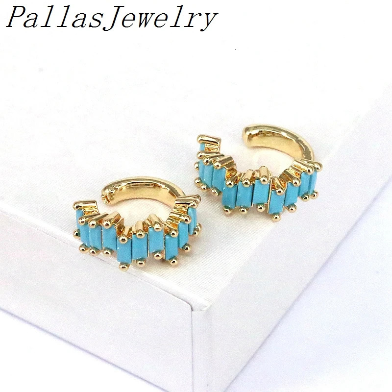 5Pairs Fashion Ladies Gold Plated Trend Crystal Ear Cuff Zircon Clip On Earrings Fine Without Piercing Earrings Jewelry Gift 250103
