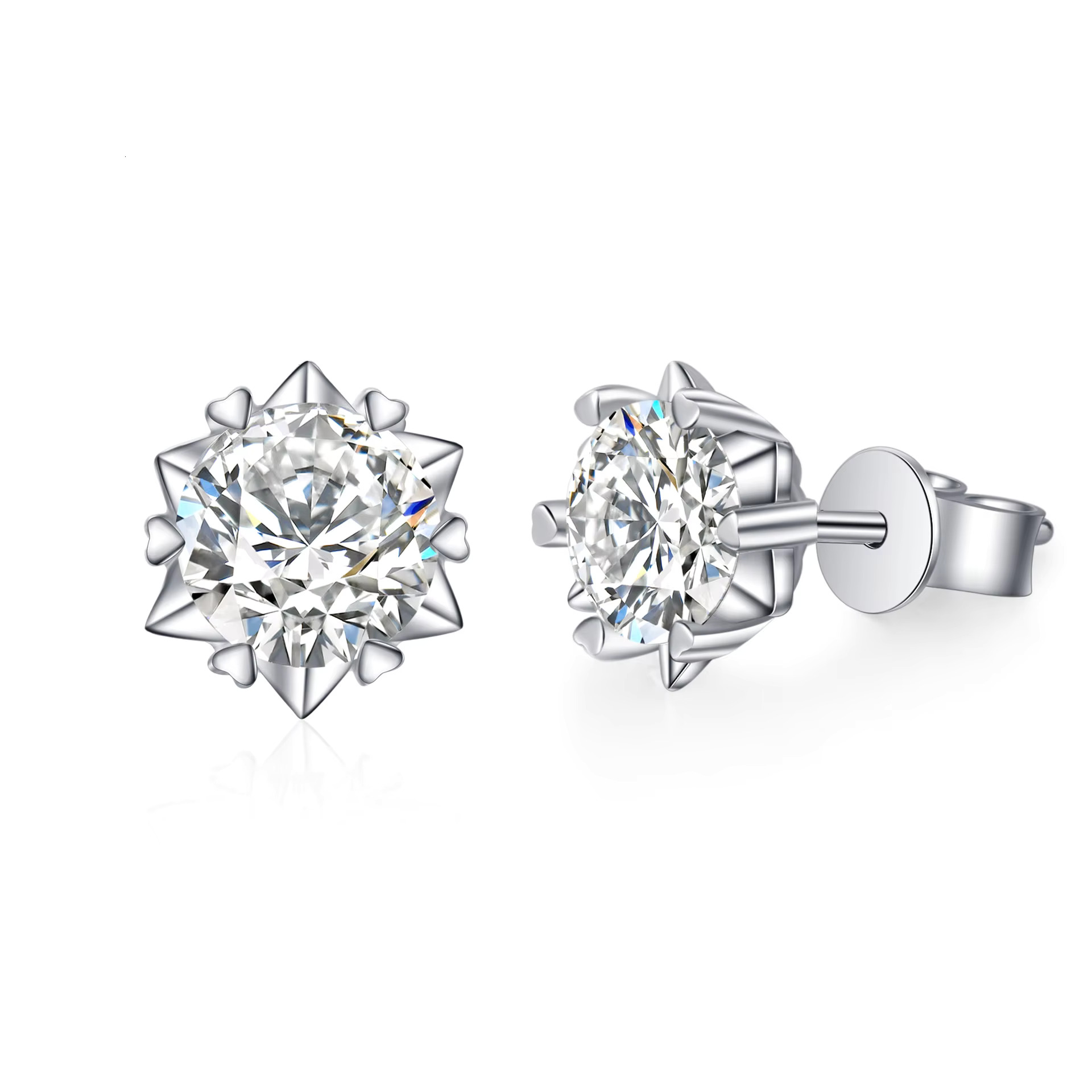 Ready To Ship GRA Moissanite Earrings Lab Dia S Sterg Sier Earring for Women Men Lovers Ear Stud 1CT 2CT