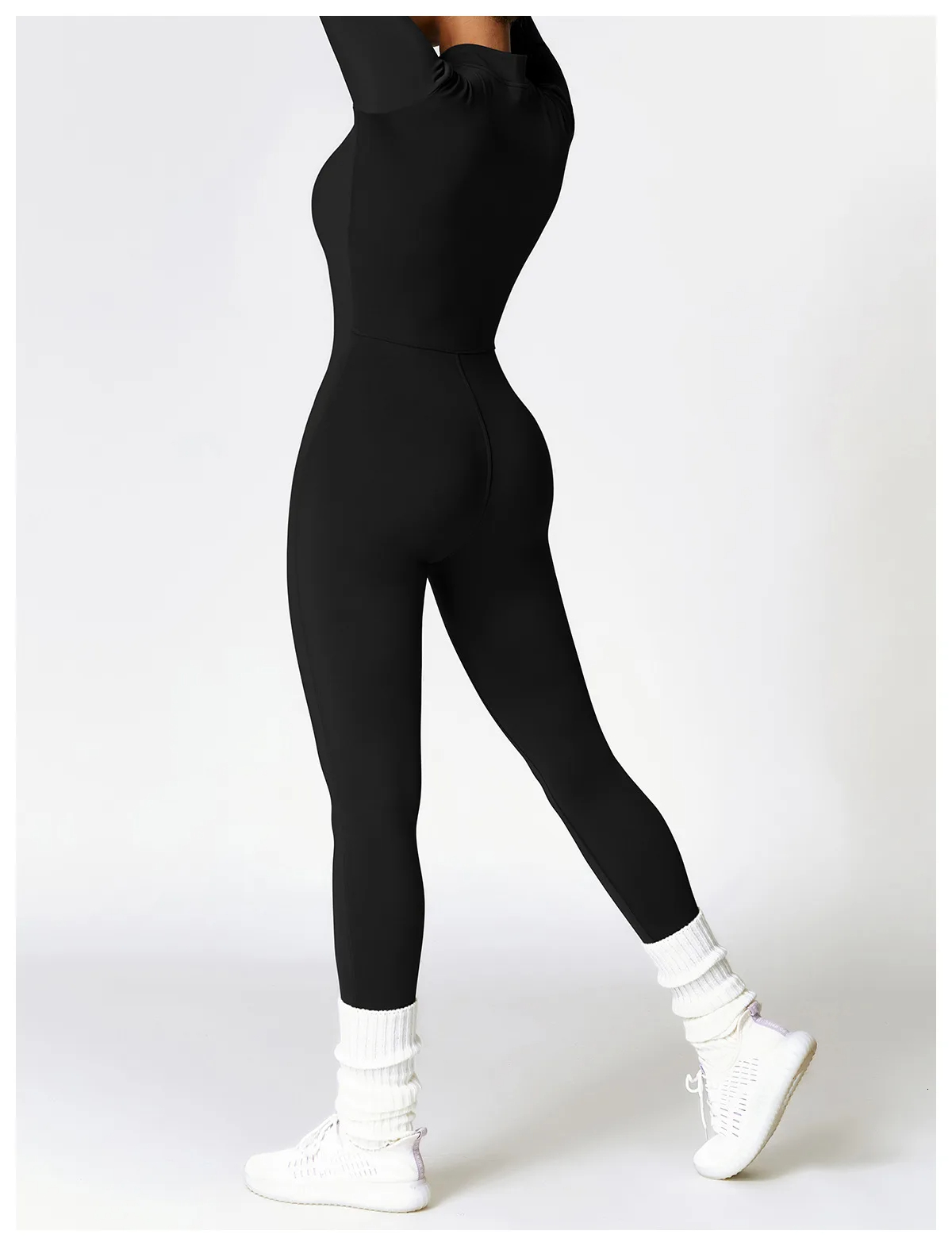 Winter Warm One-Piece Yoga Jumpsuits Sports Suit With Long Sleeves Fiess Sets Gym Wearing Bodysuit Women's Jumpsuit Sportswear