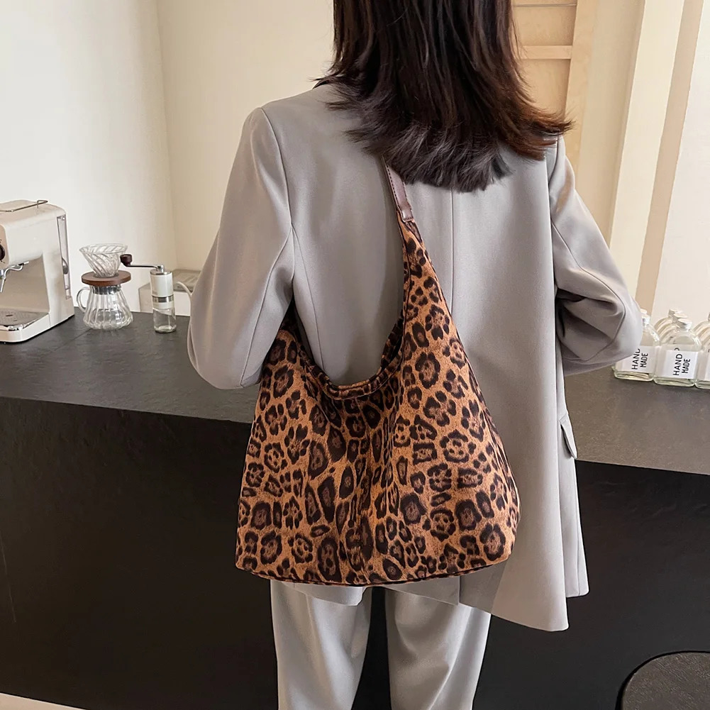 Leopard Tote Bag for Women Cheetah Handbag Purse Vintage Hobo Bags Retro Shoulder Bag Clutch Large Capacity Work Bag 250103
