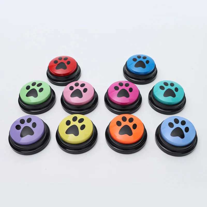 Others Dog Toys Chews 4/8/10pcs Dog Training Button Recordable Pet Communication Dog Toys Dog Talking Button Cute Claw Print Pattern Dog Accessories H